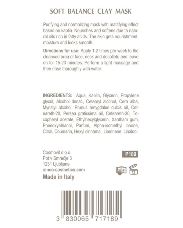 Soft balance clay mask - Живильна балансуюча маска з освітлюючою та пом’якшувальною дією 200 мл
