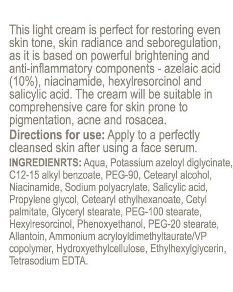 4-SYNERGY BRIGHTENING CREAM azelaic acid 10% - Освітлюючий легкий крем з азелаїновою кислотою 100 мл